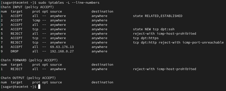 Xác nhận quy tắc IPTables
