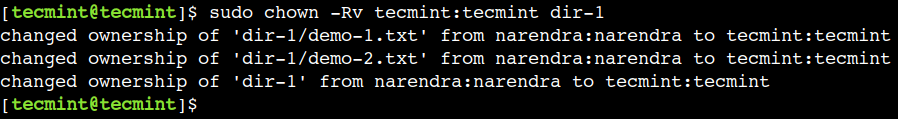 Bật chế độ verbose của Chown trong Linux