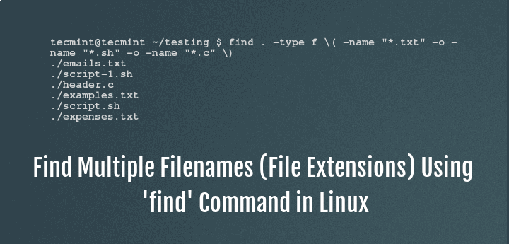 Tìm nhiều tên file trên Linux