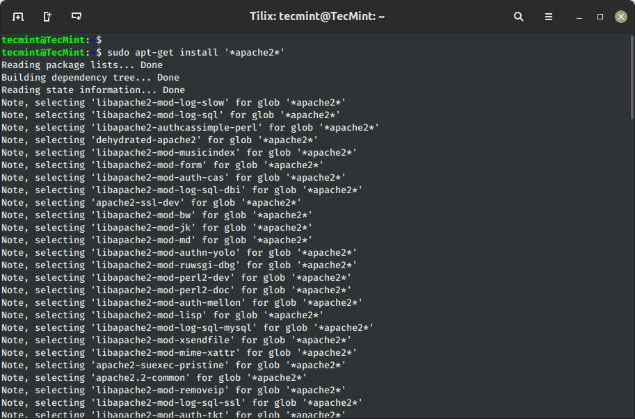 Cài đặt gói sử dụng ký tự đại diện trong Ubuntu