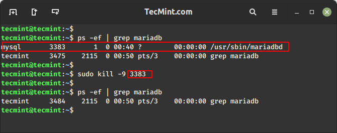 Chấm dứt tiến trình Linux với PID