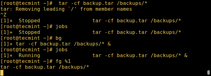 Công việc quá trình nền Linux