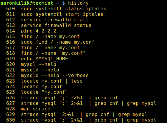 Lệnh Lịch Sử Linux