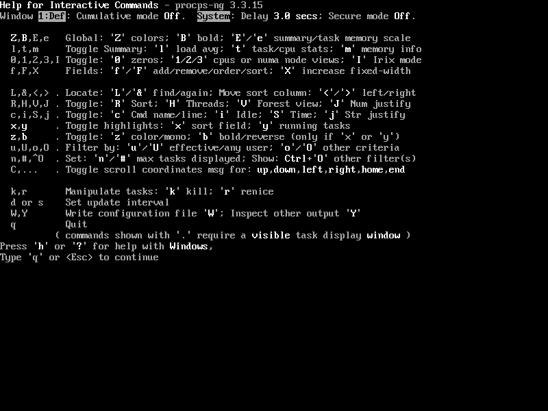 Trợ giúp Lệnh top trên Linux