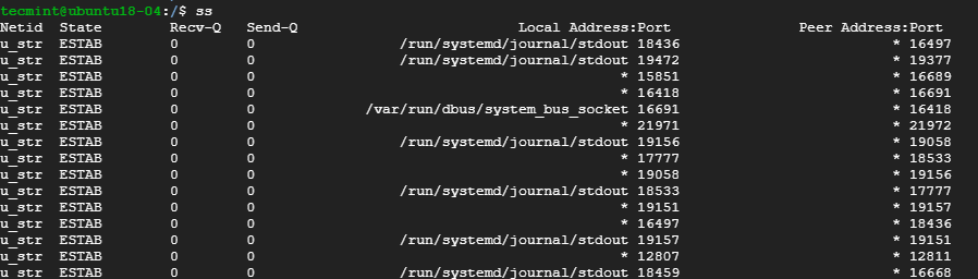 Liệt kê tất cả các kết nối trên Linux