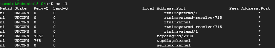 Liệt kê các socket đang nghe trên Linux