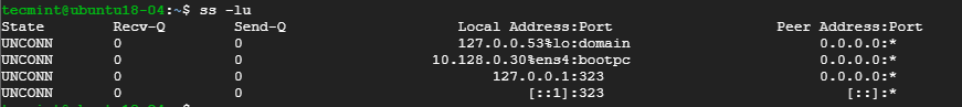 Liệt kê tất cả các kết nối UDP đang nghe trên Linux