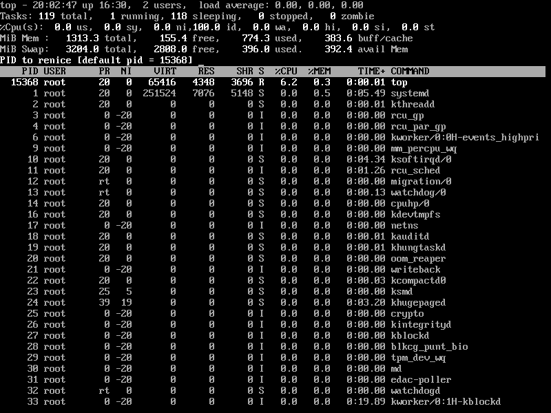 Đổi mức ưu tiên Quy trình Linux